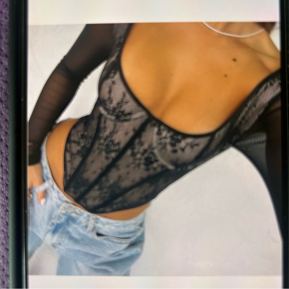 White Fox A Good Night Lace Long Sleeve Bustier Size medium aso Abby McKnight - Picture 2 of 16